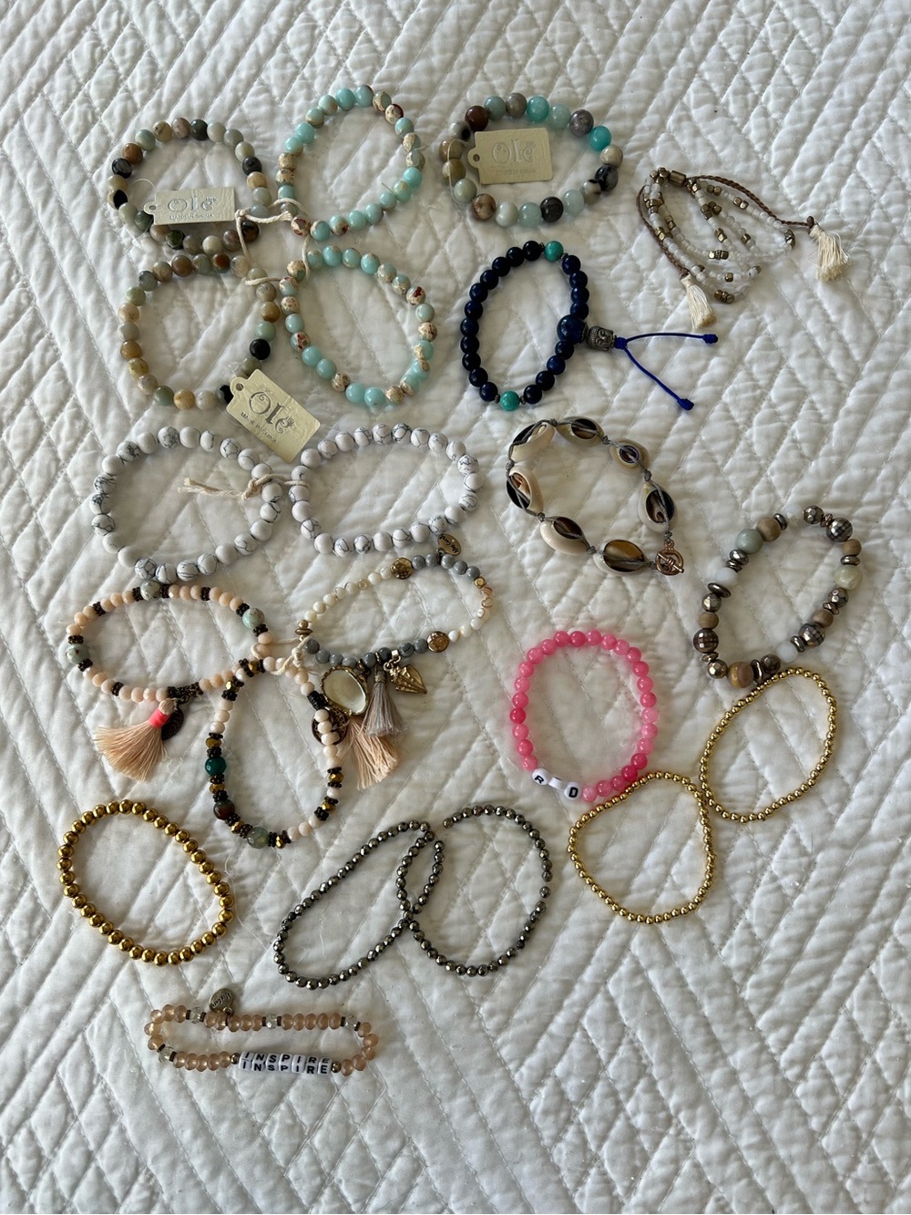 Boutique Beaded Bracelet Collection – 21 Pieces – Mostly New Without Tags
